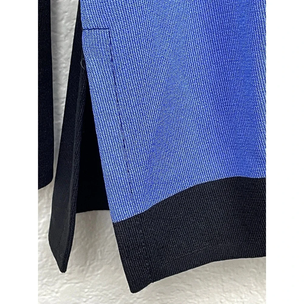 Exclusively Misook Cardigan Sweater Womens XL Color Block Open Front Long Sleeve